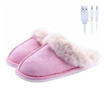 Домашні кімнатні капці Lesko A-231 USB 42-43 Pink з підігрівом