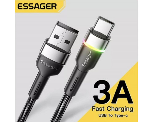 Зарядка USB кабель Essager для синхронізації та зарядки Android та інших пристроїв USB Type-C 1 м Чорний Зарядка USB кабель Essager для синхронізації та зарядки Android та інших пристроїв USB Type-C 1 м Чорний