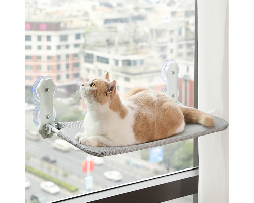 Віконна лежанка для котів No Brand DT-890 на присосках Gray 30х60 см