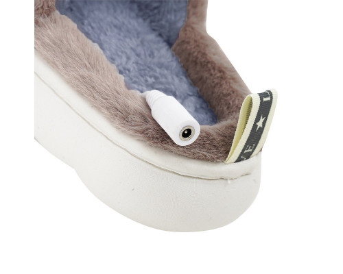 Домашні кімнатні капці Lesko A-232 USB 25 см Beige з підігрівом Домашні кімнатні капці Lesko A-232 USB 25 см Beige з підігрівом
