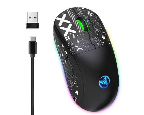 Миша бездротоваImice HYSJ Т90 з акумулятором та підсвічуванням 2.4G + Bluetooth Black Миша бездротоваImice HYSJ Т90 з акумулятором та підсвічуванням 2.4G + Bluetooth Black