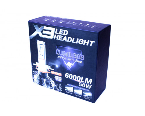 Комплект LED ламп AllLight X3 H4 50W 6000K 6000lm з радіатором та світлофільтрами (3000K/8000K) Комплект LED ламп AllLight X3 H4 50W 6000K 6000lm з радіатором та світлофільтрами (3000K/8000K)