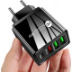 Зарядний пристрій Mirrow 3 USB Type-C Super Charge/Quick Charge 36W Black (498567566)