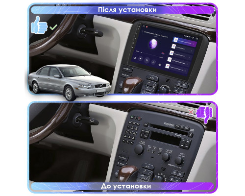 Штатна магнітола Lesko для Volvo S80 I Рестайлінг 2003-2006 екран 9 6/128Gb Top Штатна магнітола Lesko для Volvo S80 I Рестайлінг 2003-2006 екран 9 6/128Gb Top