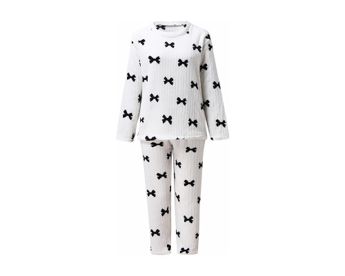 Жіноча піжама Lesko 2023 Bow 2XL White-Black Жіноча піжама Lesko 2023 Bow 2XL White-Black