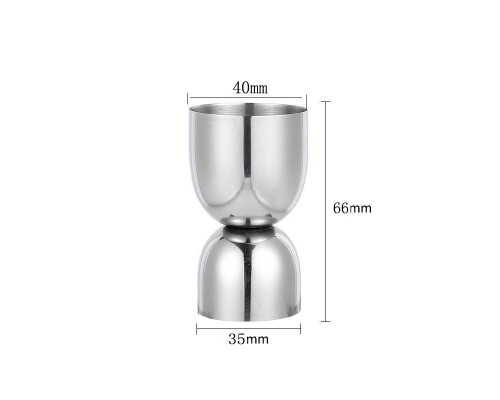 Джигер барний двосторонній ТМ мірна склянка 20/40 мл Сріблястий (С051371)