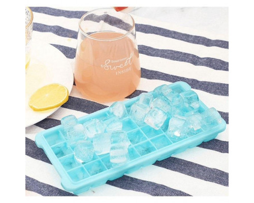 Форма для льоду силіконова СМ з кришкою Кубики 36 комірок 26х12х3 см Блакитний (С051360)