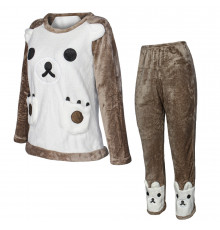 Жіноча піжама No Brand Bear XL Brown-White