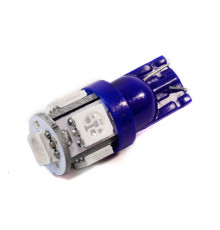 Світлодіодна лампа AllLight T10 5 діодів 5050 W2,1x9,5d 12V BLUE