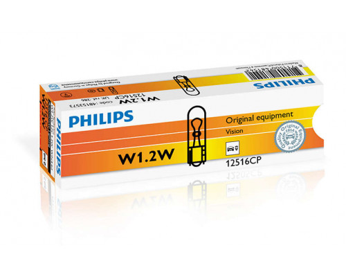 Автолампа ук. PHILIPS 12516CP W1,2W 12V 1,2W W2X4,6d Автолампа ук. PHILIPS 12516CP W1,2W 12V 1,2W W2X4,6d