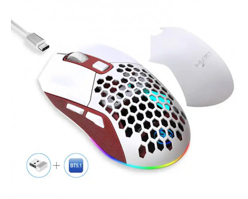 Миша бездротова HXSJ Т28 з акумулятором та RGB підсвічуванням 2,4G+Bluetooth Red Миша бездротова HXSJ Т28 з акумулятором та RGB підсвічуванням 2,4G+Bluetooth Red