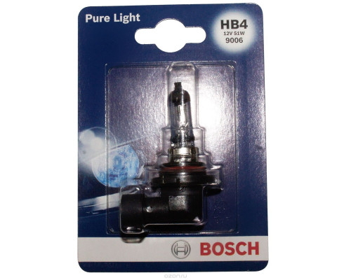 Автолампа BOSCH Pure Light HB4 51W 12V P22d (1987301063) 1шт./блістер Автолампа BOSCH Pure Light HB4 51W 12V P22d (1987301063) 1шт./блістер
