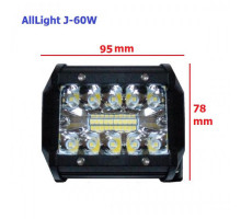 Світлодіодна фара AllLight J-60W EPISTAR spot 9-30V