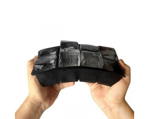 Форма для льоду силіконова Ice з кришкою Кубики 8 комірок 21x11.5x5 см Чорний (С051353)