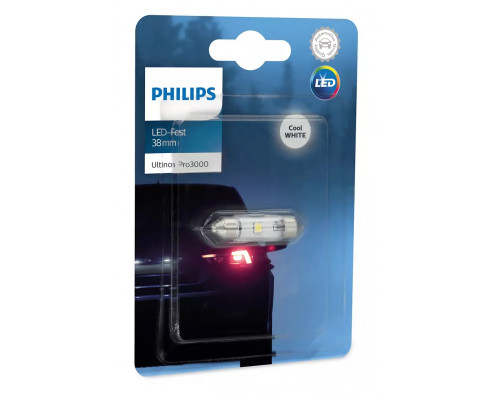 Автолампа діоди PHILIPS 11854U30CWB1 Festoon 38mm LED Ultinon Pro3000 Blister 0.6W 12V Автолампа діоди PHILIPS 11854U30CWB1 Festoon 38mm LED Ultinon Pro3000 Blister 0.6W 12V