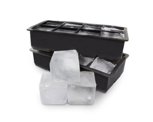 Форма для льоду силіконова Ice з кришкою Кубики 8 комірок 21x11.5x5 см Чорний (С051353)