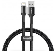 USB кабель Lightning BASEUS для зарядки і синхронізації iPhone iPod iPad c підсвічуванням 2 м Чорний