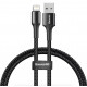 USB кабель Lightning BASEUS для зарядки і синхронізації iPhone iPod iPad c підсвічуванням 2 м Чорний
