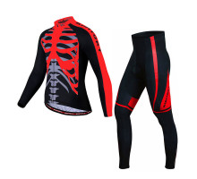 Чоловічий велокостюм KIDITO KM-CT-18 Skeleton Чорний з червоним 4XL