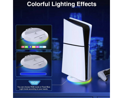 Вертикальний стенд BebonCool для Sony PlayStation Slim з RGB підсвічуванням та 2 USB Hub Білий Вертикальний стенд BebonCool для Sony PlayStation Slim з RGB підсвічуванням та 2 USB Hub Білий
