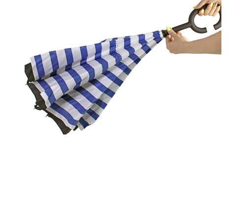Механічна парасолька навпаки Up-Brella Синьо-білі (2907-13264) Механічна парасолька навпаки Up-Brella Синьо-білі (2907-13264)