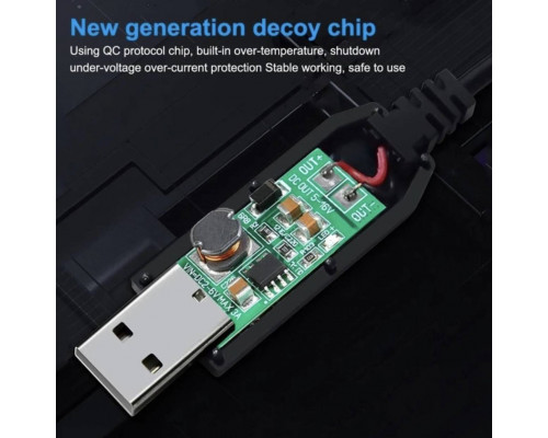 Кабель для роутера USB DC живлення від Power Bank Fonken із трансформатором 9V з перехідником 5.5 - 3.5 мм Чорний Кабель для роутера USB DC живлення від Power Bank Fonken із трансформатором 9V з перехідником 5.5 - 3.5 мм Чорний