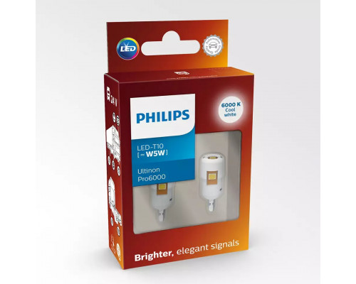 Комплект світлодіодних ламп Philips 24961CU60X2 W5W LED Ultinon Pro6000 24V W2,1x9,5d white Комплект світлодіодних ламп Philips 24961CU60X2 W5W LED Ultinon Pro6000 24V W2,1x9,5d white