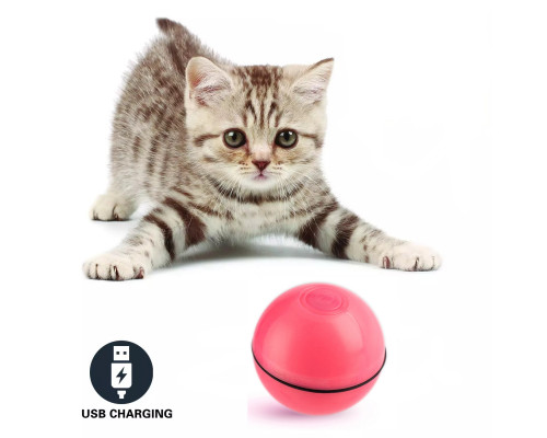 Іграшка для кішки Sundy USB smart м'яч-кулька з хаотичним рухом та червоною точкою Червоний (302) Іграшка для кішки Sundy USB smart м'яч-кулька з хаотичним рухом та червоною точкою Червоний (302)