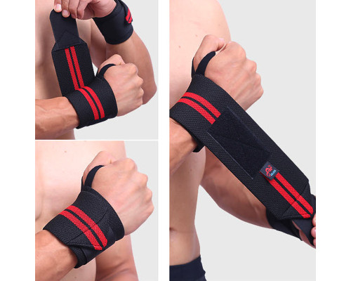 Бинти для зап'ясть Aolikes A-1538 Black-Red Бинти для зап'ясть Aolikes A-1538 Black-Red