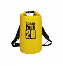 Водонепроникна сумка рюкзак гермомішок з шлейкою на плече Ocean Pack 20 л Yellow (5153582159)