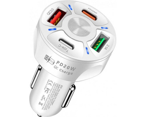Зарядний пристрій Xiamen 2USB 2Type-C PD20W QC 3.0 White (050552) Зарядний пристрій Xiamen 2USB 2Type-C PD20W QC 3.0 White (050552)