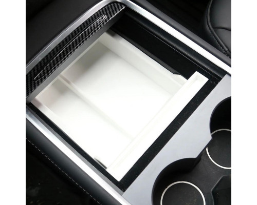 Автомобільний органайзер центральної консолі No Brand Tesla Model 3 Black-White (TSL23021411)