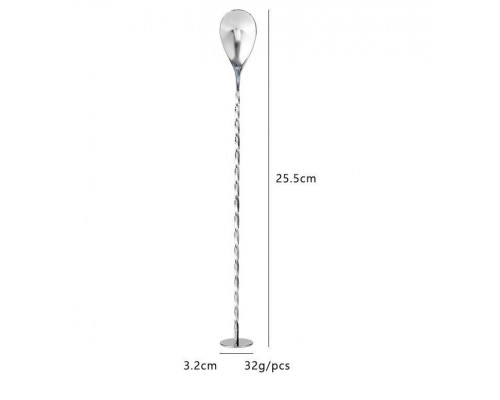Барна коктейльна ложка ТМ із нержавіючої сталі 25,5 см Сріблястий (С051370)