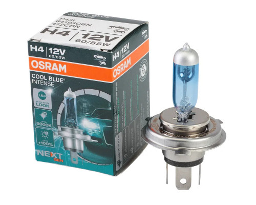 Галогенова лампа Osram H4 12V 60W P43t Cool Blue Intense Next Gen (64193CBN) Галогенова лампа Osram H4 12V 60W P43t Cool Blue Intense Next Gen (64193CBN)