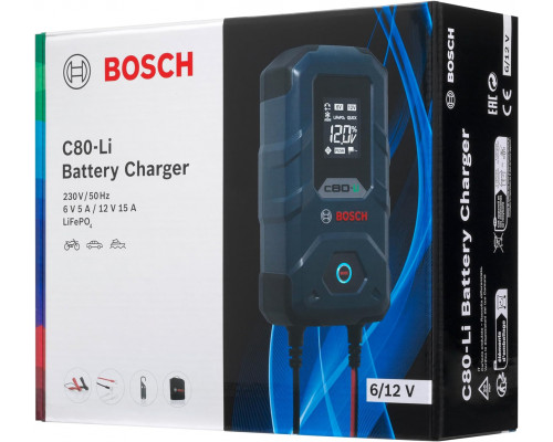 Зарядний пристрій для акумуляторів Bosch C80-LI 6/12V 15A 0189921080 Зарядний пристрій для акумуляторів Bosch C80-LI 6/12V 15A 0189921080