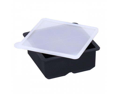 Форма для льоду силіконова Ice з кришкою Кубики 4 комірки 11х11х5 см Чорний (C051349)