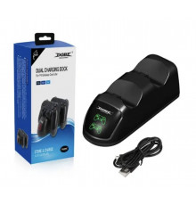 Зарядна док станція Dobe для DualShock 4 PS4 на 2 геймпада з LED підсвічуванням Чорний