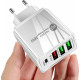 Зарядний пристрій Mirrow 3 USB Type-C Super Charge/Quick Charge 36W White (985741235)