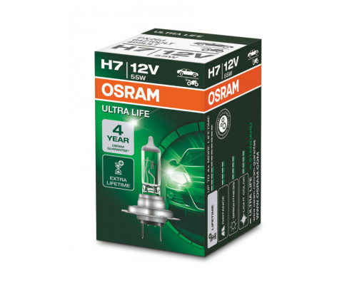 Галогенова лампа Osram 64210ULT UltraLife H7 55W 12V PX26d Галогенова лампа Osram 64210ULT UltraLife H7 55W 12V PX26d