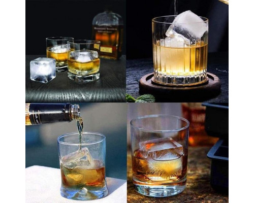 Форма для льоду силіконова Ice Кубики 4 комірки 11х11х5 см Чорний (С051348)