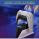 Зарядка для джойстика PS5 BebonCool для PlayStation 5 PS5 DualSense на 2 геймпади з LED підсвічуванням P5 Білий
