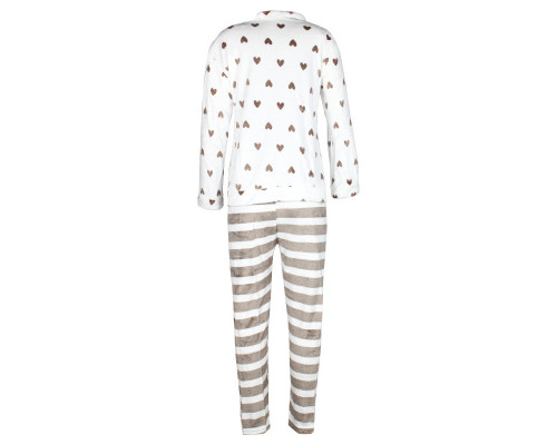Жіноча піжама Lesko Heart 2XL White-Brown Жіноча піжама Lesko Heart 2XL White-Brown