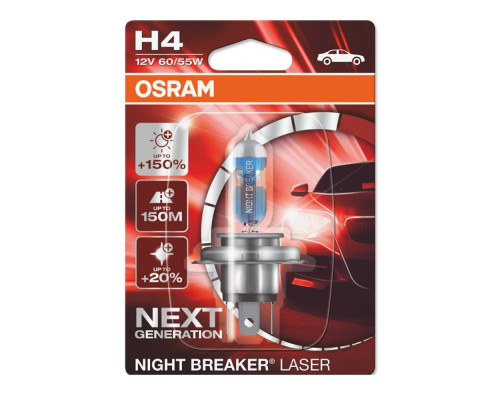 Автолампа Osram H4 64193NL-01B Night Breaker LASER NG +150% 60/55W 12V P43T 1шт Автолампа Osram H4 64193NL-01B Night Breaker LASER NG +150% 60/55W 12V P43T 1шт