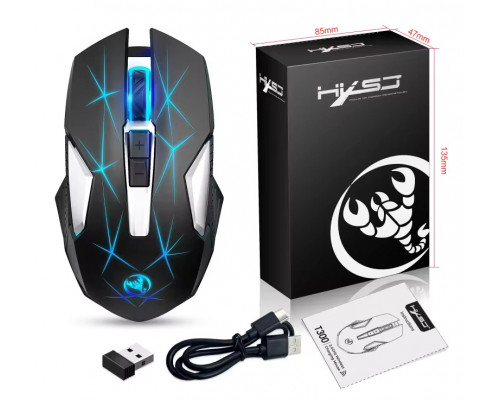 Мышь беспроводная с аккумулятором HXSJ T300 2.4 G Hz Black Мышь беспроводная с аккумулятором HXSJ T300 2.4 G Hz Black