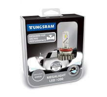 Комплект ламп LED головного світла Tungsram Megalight LED +200 12V H11 24W 6000K (2 шт./коробка)