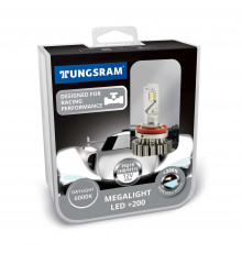 Комплект ламп LED головного світла Tungsram Megalight LED +200 12V H11 24W 6000K (2 шт./коробка)