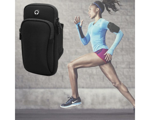 Сумка для бігу - чохол на руку JEEF 18 х 9.5 см з 2 кишенями Чорний (RT050664)