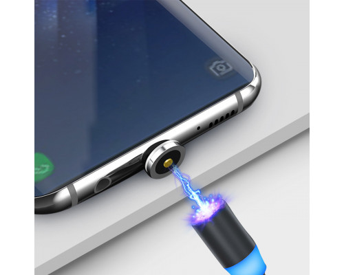 Кабель магнітний Topk Z-line Llightning для зарядки LED USB 1m Black, що світиться (3872-10791) Кабель магнітний Topk Z-line Llightning для зарядки LED USB 1m Black, що світиться (3872-10791)