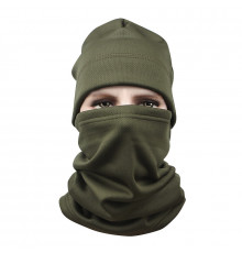 Комплект шапка та баф флісова No Brand JY-139 One Size Green