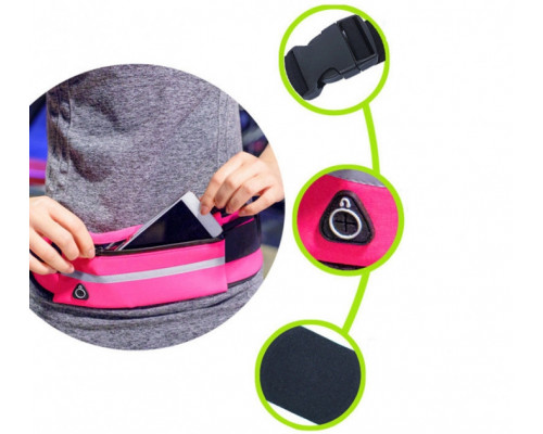 Сумка для бігу на пояс RunningBag Вологостійка Pink (361572)